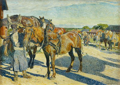 Im Stallhof; På Stallbacken von Carl Wilhelm Wilhelmson