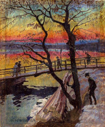 Die Fußgängerbrücke, Lidingobron von Carl Wilhelm Wilhelmson