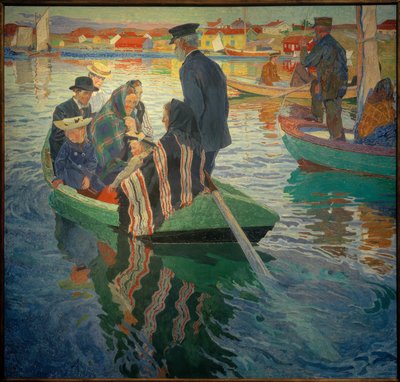 Kirchgänger in einem Boot von Carl Wilhelm Wilhelmson