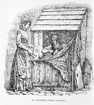 Der Schuster. Gravur von Carle Vernet. 19. Jahrhundert. von Carle Vernet