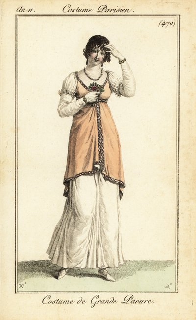 Frau in sehr formeller Kleidung, Paris von Carle Vernet