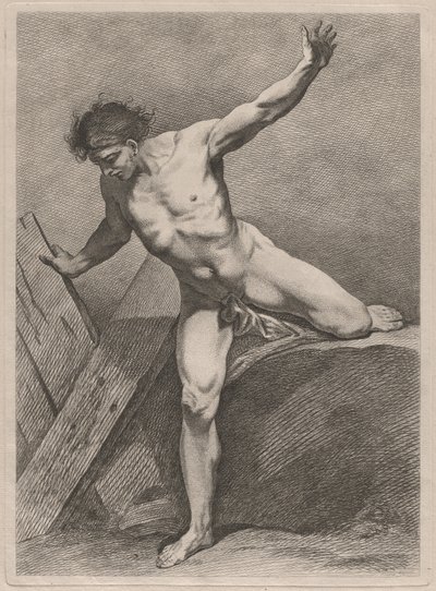 Kletternder Mann mit ausgestreckten Armen von Carle van Loo