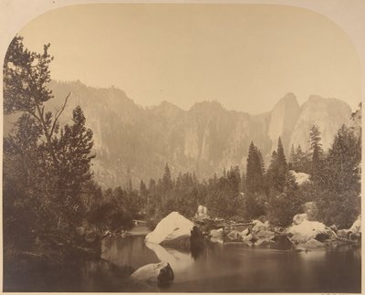 Cathedral Rock, Talabwärts, 1861 von Carleton Emmons Watkins