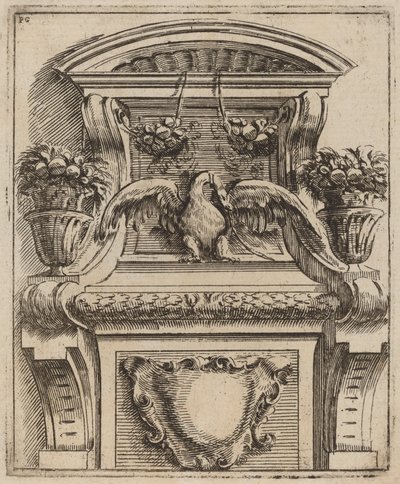 Architektonisches Motiv mit einem Vogel von Carlo Antonio Buffagnotti