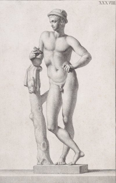 Statue des Merkur, 1734 von Carlo Gregori