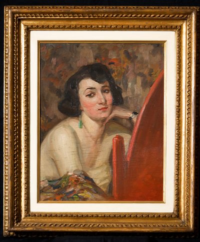 Frau am Spiegel von Casimiro Jodi