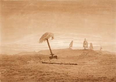 Landschaft mit Gräbern, ca. 1835-1837 von Caspar David Friedrich