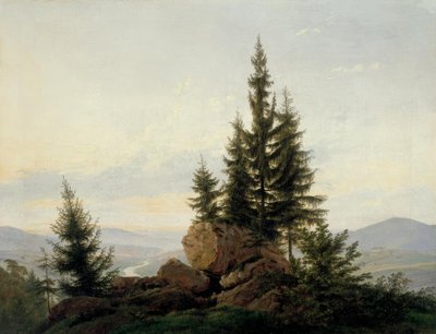 Ausblick ins Elbtal von Caspar David Friedrich