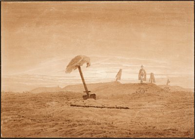 Landschaft mit Gräbern, ca. 1836 von Caspar David Friedrich