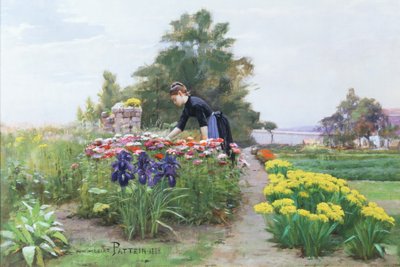 Der Blumengarten, 1888 von Cesar Pattein