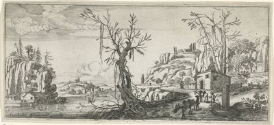 Landschaft mit Reisenden mit Packeseln von Chaerles de Hooch