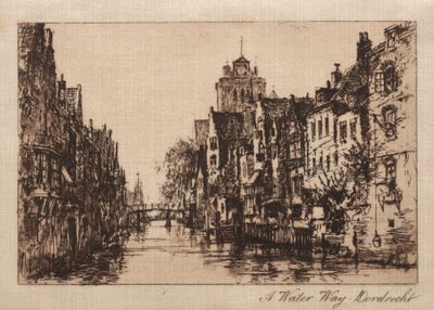 Ein Wasserweg, Dordrecht, 1885 von Charles A. Vanderhoof