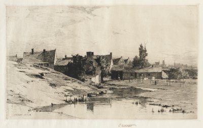 Alte Häuser in der Nähe von Brügge, 1884-1888 von Charles Adams Platt