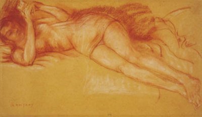 Frau, die im Bett liest von Charles Alexandre Malfray