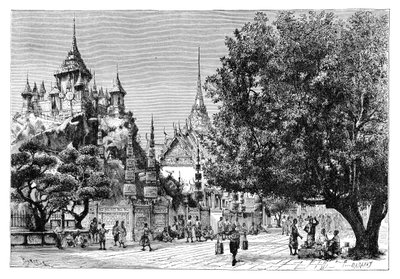 Eine Straße in Bangkok, Thailand, 1895 von Charles Barbant