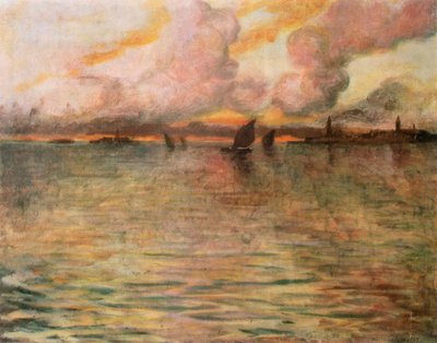 Meereslandschaft mit Fernsicht auf Venedig, 1896 von Charles Cottet