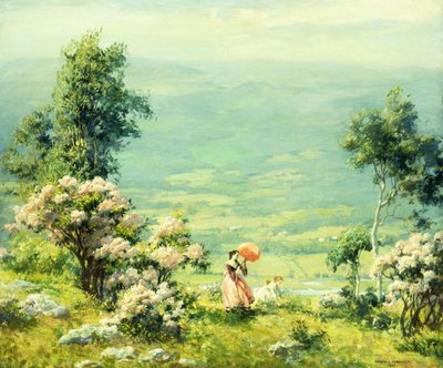 Rosa Sonnenschirm von Charles Courtney Curran