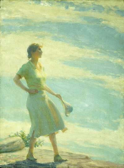 Spaziergang auf der Klippe von Charles Courtney Curran
