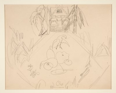 Ohne Titel [Tauben, Früchte, Gemüse, Haus, schriftliche Notizen] von Charles Demuth