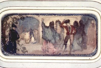 Eine spanische Szene: Figuren und Gebäude von Charles Edward Conder