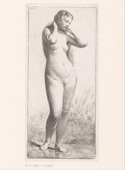 Stehende nackte Frau von Charles Emile Jacque (attributed to)