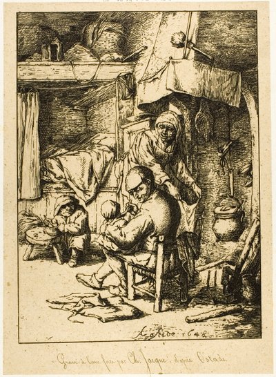 Ein Vater und seine Familie von Charles Emile Jacque