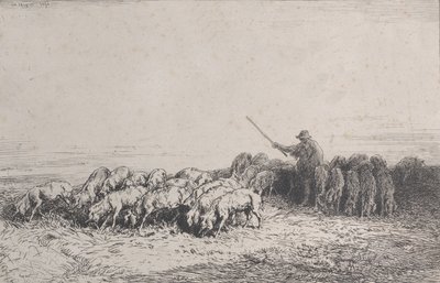 Eine Schweineherde, 1850 von Charles Emile Jacque
