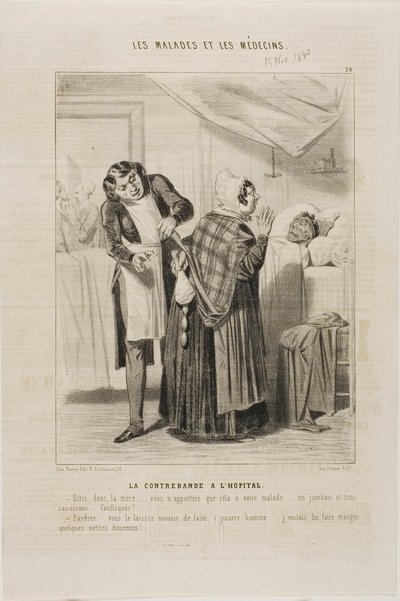 Schmuggelware im Krankenhaus (Platte 26) von Charles Emile Jacque