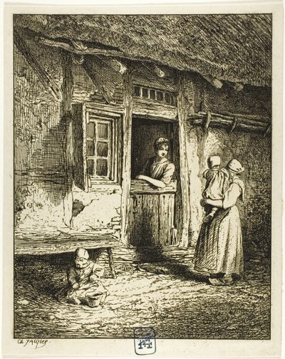 Eingang zu einem Bauernhaus von Charles Emile Jacque
