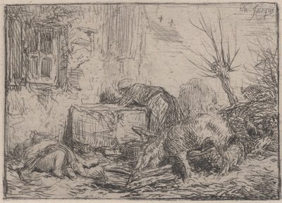 Bauernhof, ca. 1845 von Charles Emile Jacque