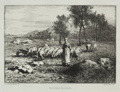 Schweineherde von Charles Emile Jacque