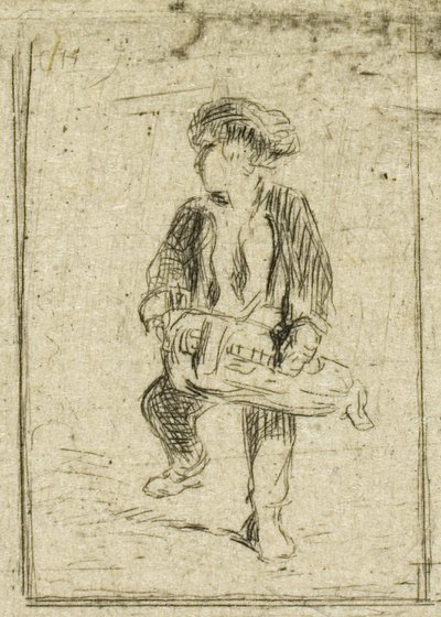 Drehleierspieler von Charles Emile Jacque