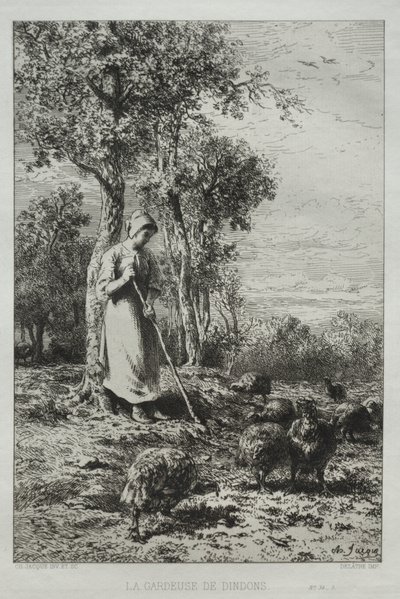 Hüter der Truthähne von Charles Emile Jacque