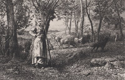 Die Schäferin, 1868 von Charles Emile Jacque
