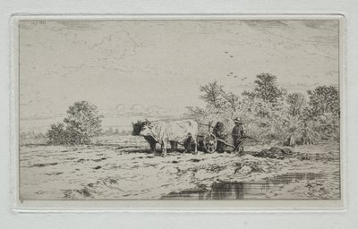 Landschaft, Arbeiter von Charles Emile Jacque