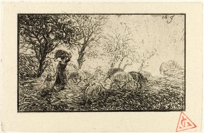 Landschaft und Tiere von Charles Emile Jacque