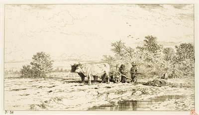 Landschaft mit Landarbeitern von Charles Emile Jacque