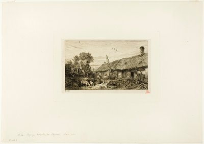 Landschaft mit Bauernhaus von Charles Emile Jacque