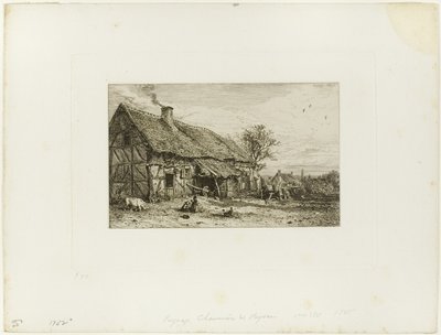 Landschaft mit Bauernhaus von Charles Emile Jacque