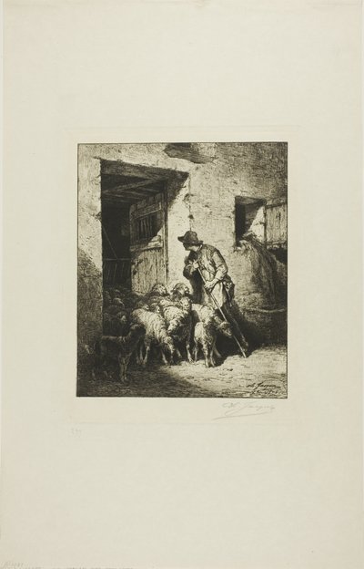 Die Schafe herauslassen von Charles Emile Jacque