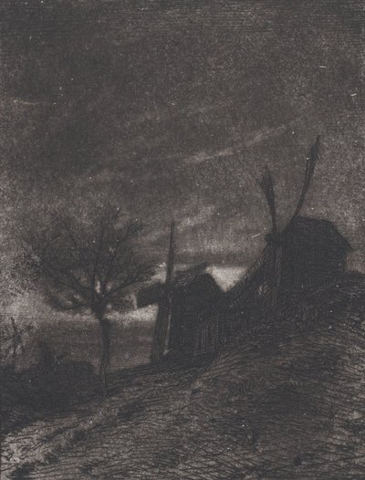 Mühlen in Montmartre, 1846 von Charles Emile Jacque