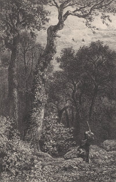 Schießen auf eine Waldschnepfe, 1864 von Charles Emile Jacque