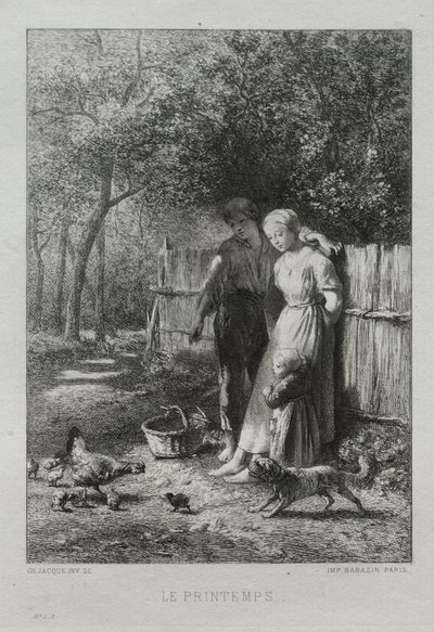Frühling von Charles Emile Jacque