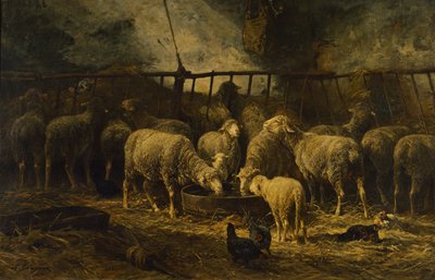 Der große Schafstall, 1881 von Charles Emile Jacque