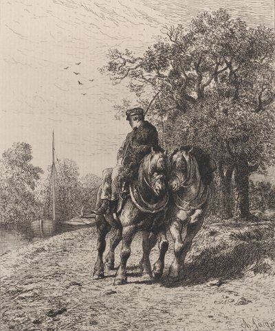 Treidelpfad, 1864 von Charles Emile Jacque