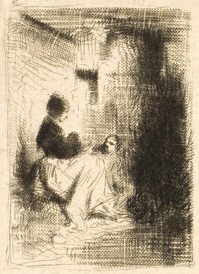 Frau und ihre Kinder von Charles Emile Jacque
