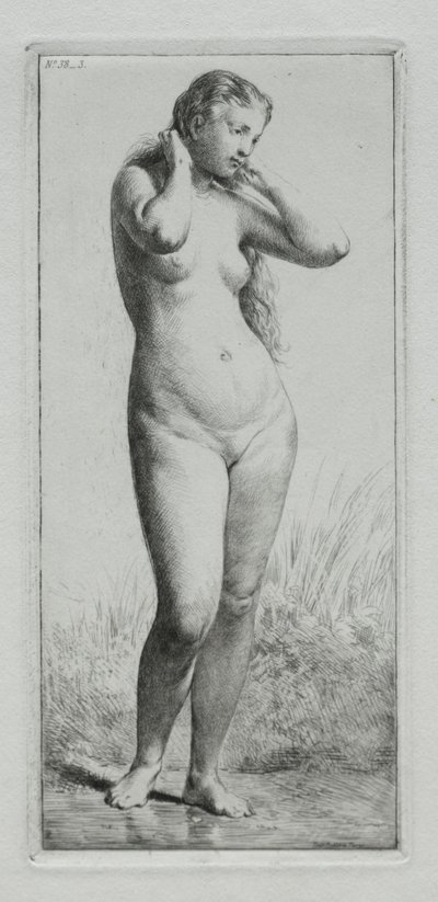 Junge Frau beim Baden von Charles Emile Jacque