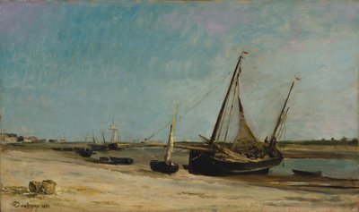 Boote an der Küste bei Étaples von Charles Francois Daubigny