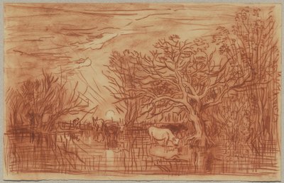 Kühe an einer Wasserstelle, ca. 1863 von Charles Francois Daubigny