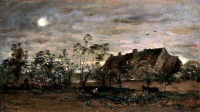Abend in Honfleur, 1860er Jahre von Charles Francois Daubigny